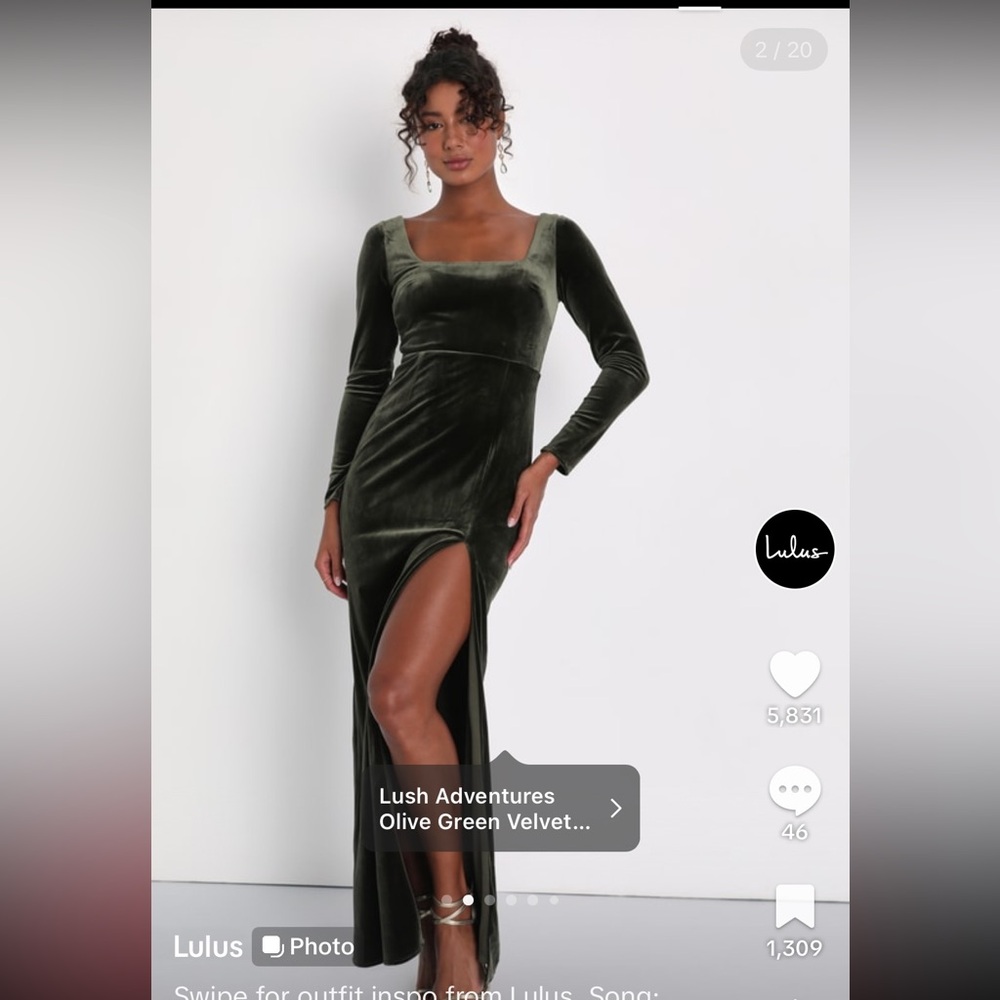Velvet Green Lulus Dress